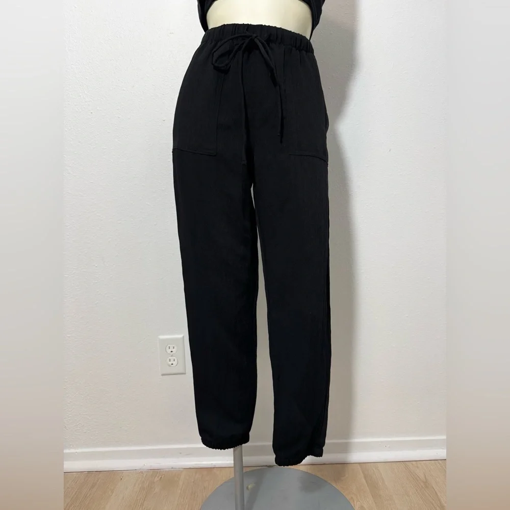 Zara Casual Lightweight Drawstring Utility Joggers XS | Black | EUC